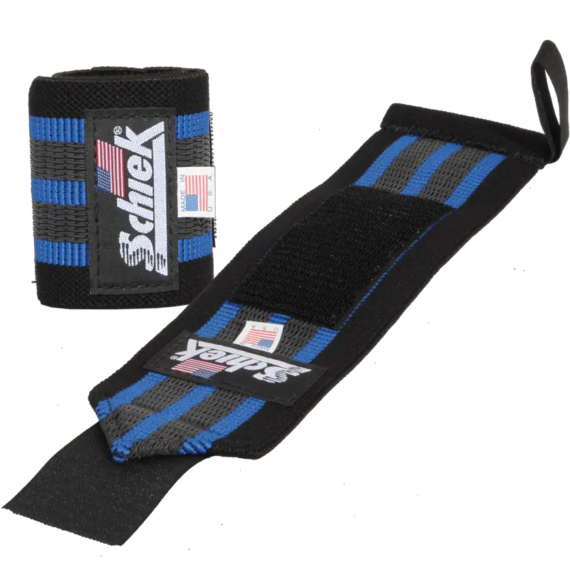 12" Heavy Duty Wrist Wraps - Black/Blue
