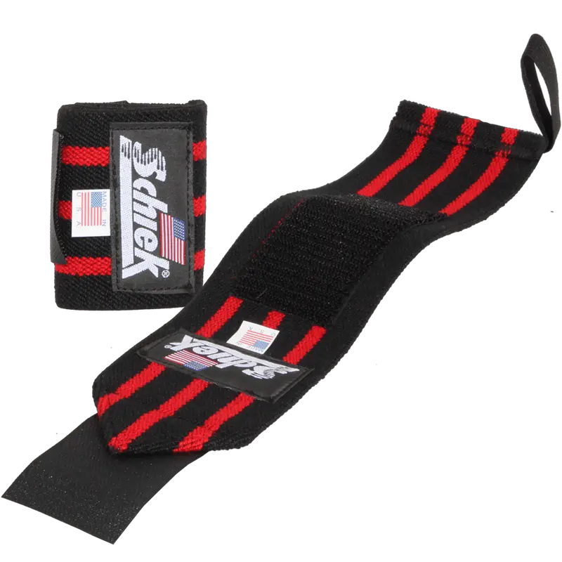 12" Heavy Duty Wrist Wraps – Black/Red