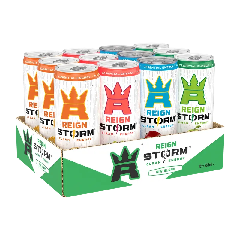12 x Reign Storm Energy 355 ml Mixflak