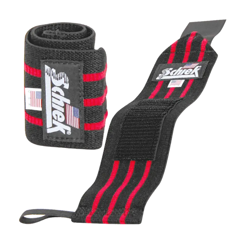 24" Heavy Duty Wrist Wraps – Black/Red