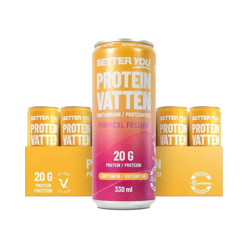 24 x Better You Proteinvatten 330 ml Tropical Passion
