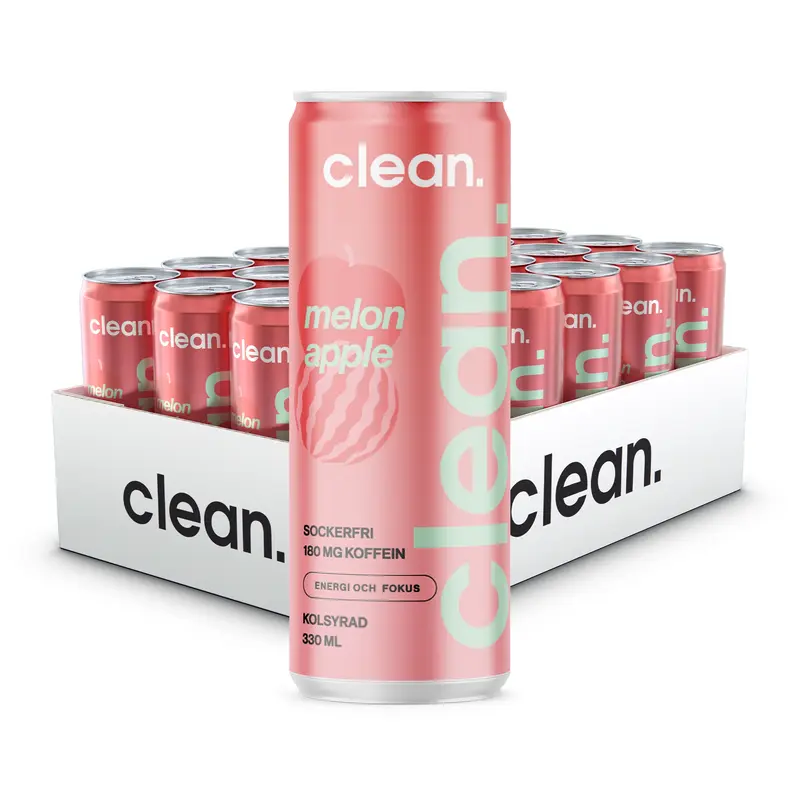 24 x Clean Drink 330 ml Melon Apple