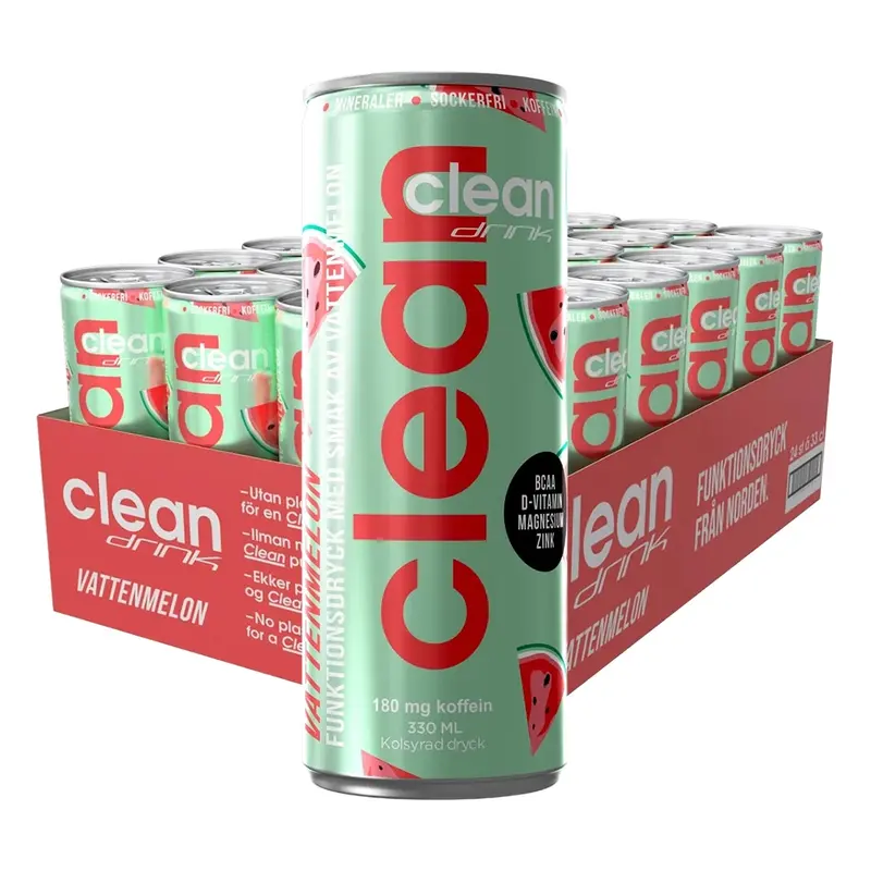24 x Clean Drink 330 ml Vattenmelon