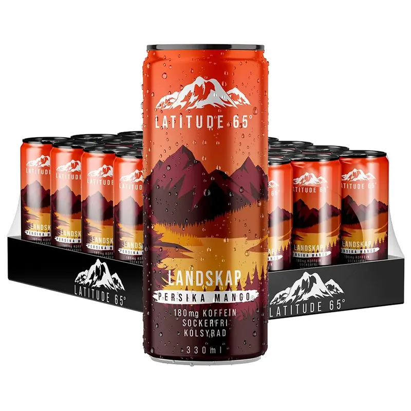24 x Latitude 65 330 ml Landskap - Persika & Mango