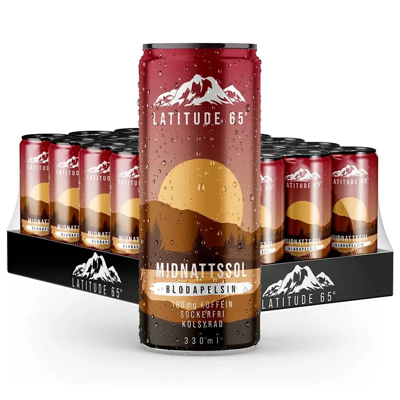 24 x Latitude 65 330 ml Midnattssol - Blodapelsin