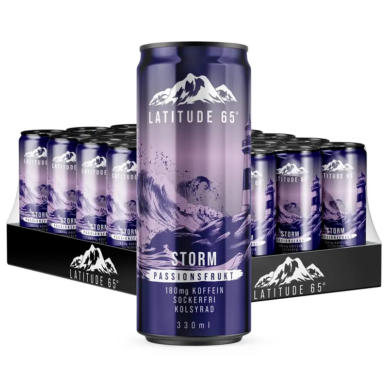 24 x Latitude 65 330 ml Storm - Passionsfrukt