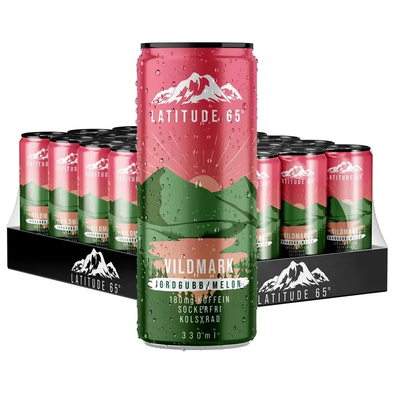 24 x Latitude 65 330 ml Vildmark - Jordgubb & Melon