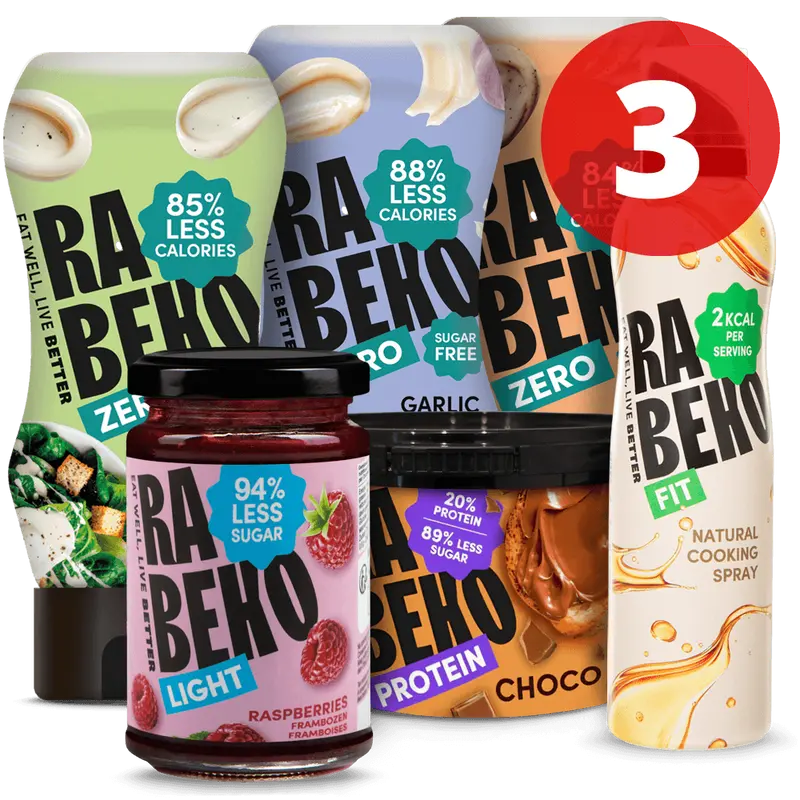 3 Mixed Rabeko (Topping, Dressing, Sauce, Jam, Cooking Spray)