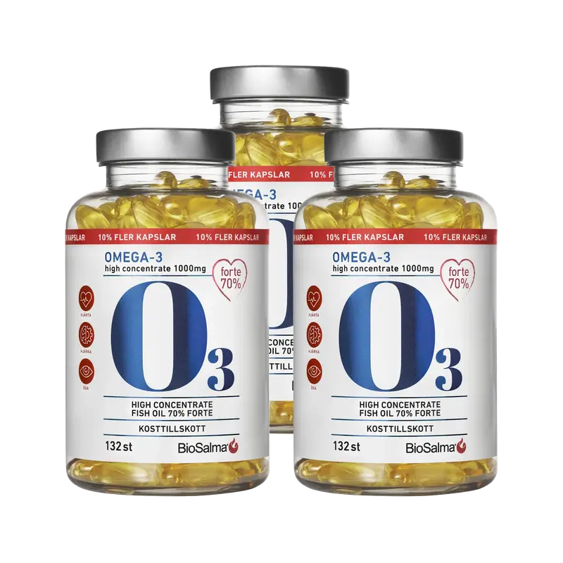 3 x BioSalma Omega-3 Forte 70% 1000 mg 132 caps