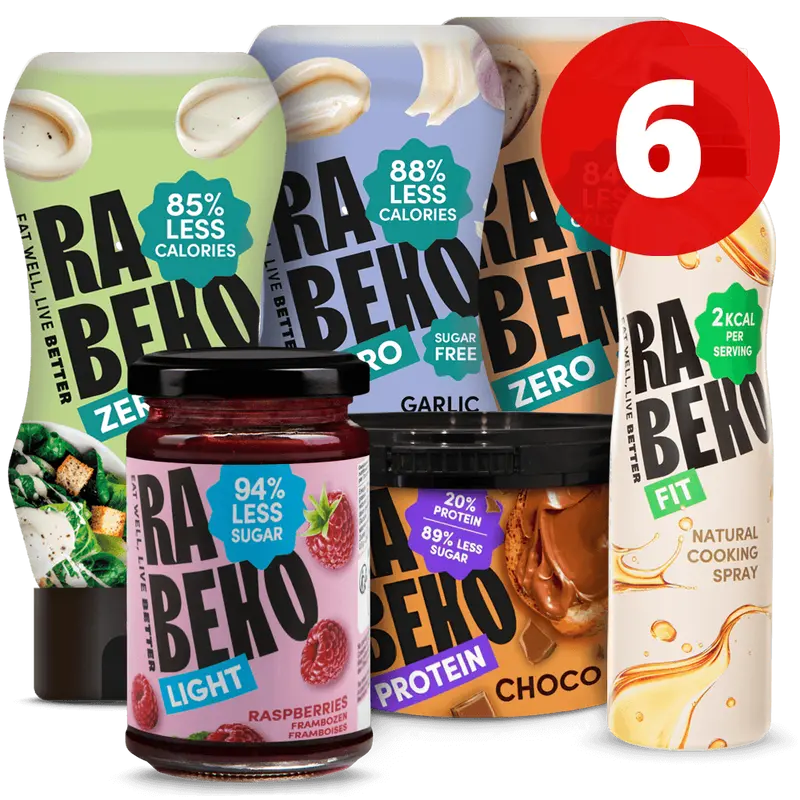 6 Mixed Rabeko (Topping, Dressing, Sauce, Jam, Cooking Spray)