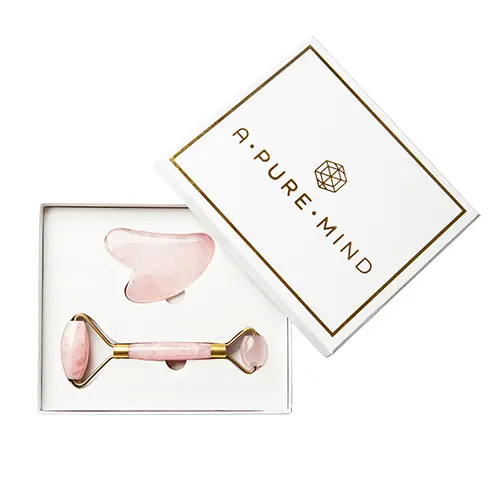 A Pure Mind Presentask Ansiktsrulle samt sten | Rosa Kvarts