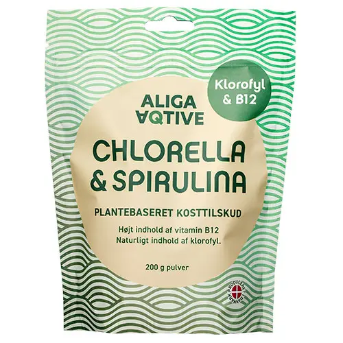 ALIGA AQTIVE Chlorella & Spirulina-pulver | 200 g