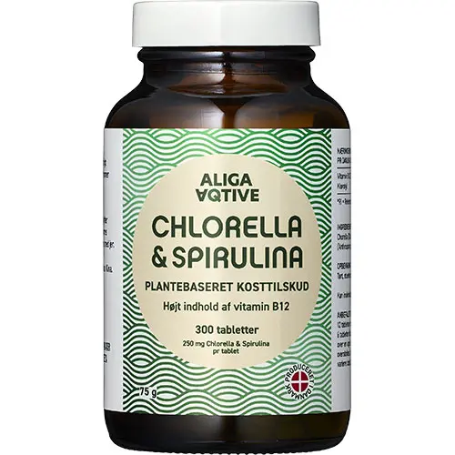 ALIGA AQTIVE Chlorella & Spirulina Tabletter | 300 tabletter