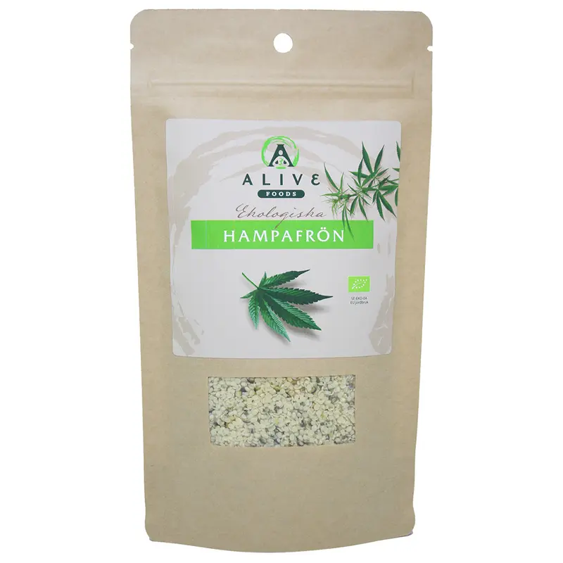 Alive Foods RAW Ekologiska Skalade Hampafrön, 400 g