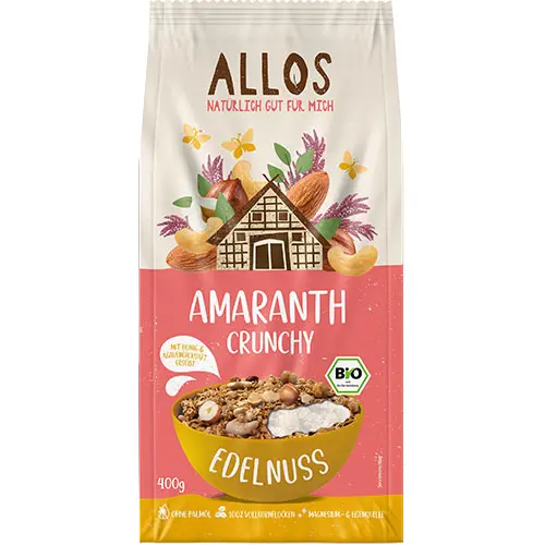 Allos Amaranth Krispig Müsli Honung Mandel Ekologisk | 400 g