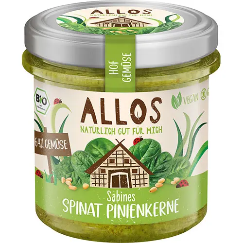 Allos Pålägg Spenat och Pinjenötter Farm Vegetables Ekologisk | 135 g