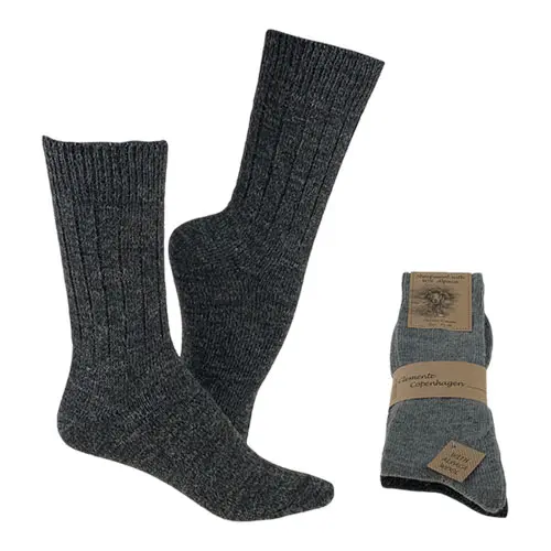 Alpaka Ullstrumpor Mörkgrå & Grå Tunna 2-pack | Strl. 39/42