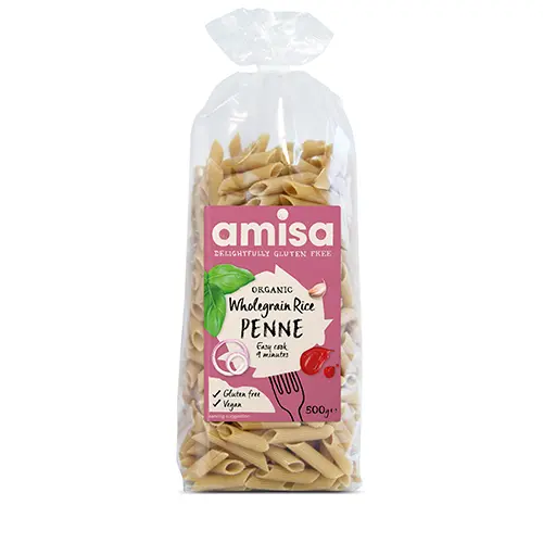 Amisa Glutenfri Fullkornsris Penne Pasta Ekologisk | 500 g