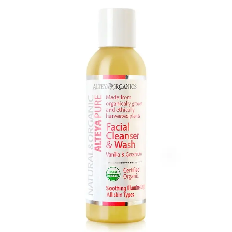 Ansiktsrengöring, vanilj&geranium (Organic Facial Cleanser & Wash Vanilla & Geranium), 150 ml
