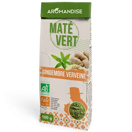 Aromandise Maté Wild Green med Ingefära & Verbena Ekologisk | 100 g