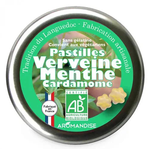 Aromandise Pastiller Ekologiska | Verbena, Mynta & Kardemumma