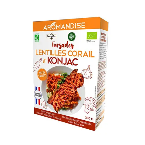 Aromandise Shirataki & Röd Lins Fusilli Ekologisk | 200 g