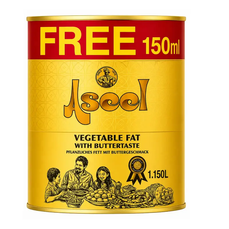 Aseel Smör Vegetable 1.15L – Extra 15% Gratis | Smak & Värde