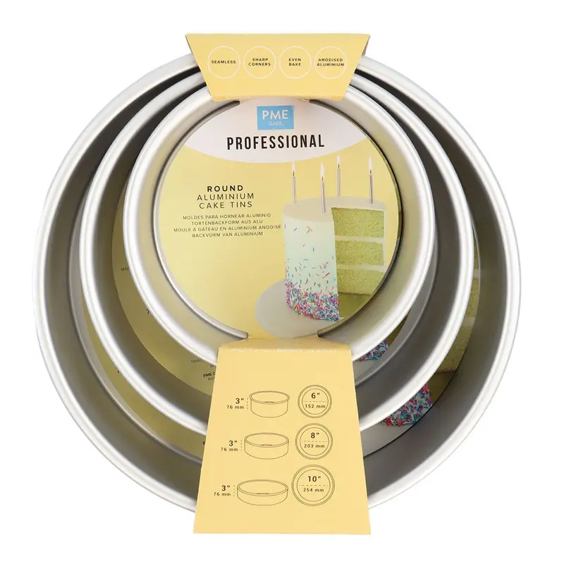 Bakform tårtform 3-pack Rund 15-20-25 cm