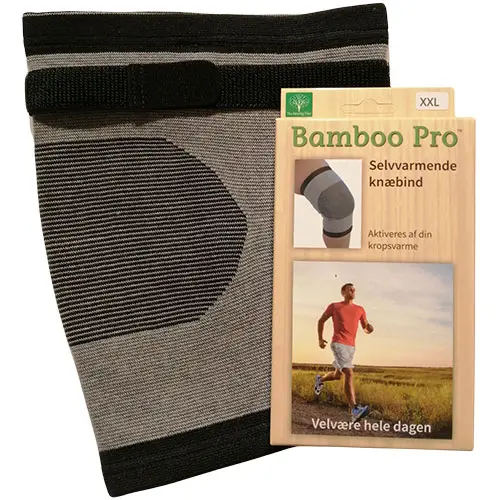 Bamboo Pro Knäskydd m/ kardborreband, självuppvärmande Extra stöd | Str