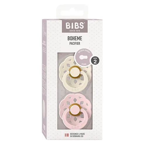 BIBS Boheme Latex 6mån+ (Ivory/Blossom) 2 st