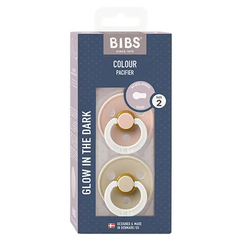 BIBS Colour Latex 6mån+ (Blush GLOW/Vanilla GLOW) 2 st