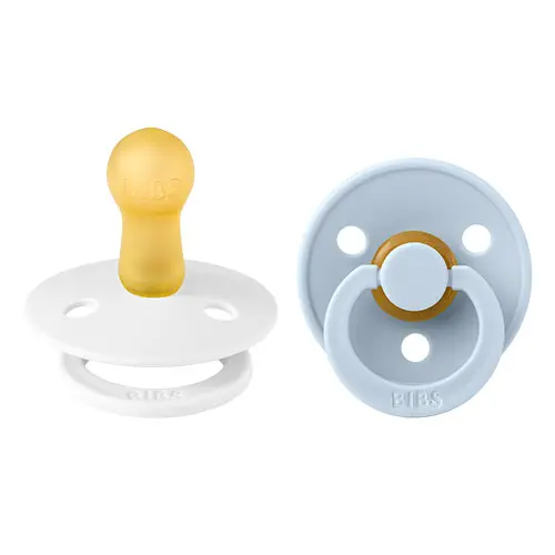 BIBS Colour Latex 6mån+ (Vit/Babyblå) 2 st