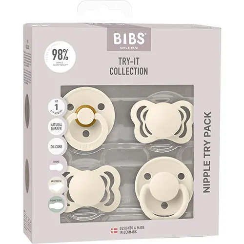 BIBS Try-It kollektion 0-6mån (Ivory) 4 st