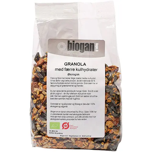 Biogan Granola Med Färre Kolhydrater Ekologisk | 400 g