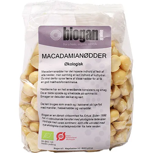 Biogan Macadamianötter rå Ekologisk | 400 g