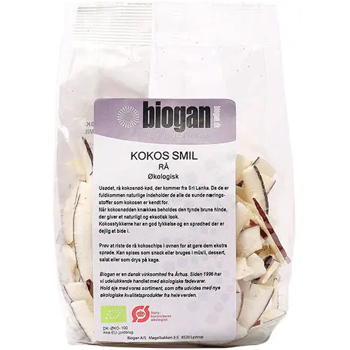 Biogan Rå kokos med skal Ekologisk | 175 g