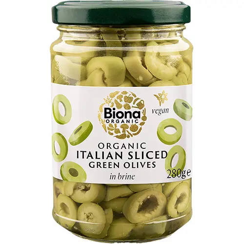 Biona Organic Oliver (gröna) i skivor EKO | 280 g
