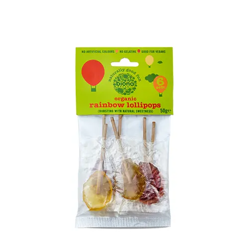 Biona Organic Regnbågsslickpinnar Ekologisk | 50 g