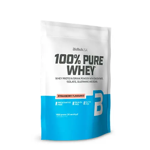 BioTechUSA 100% Pure Whey Protein Pulver (454 gr) | Jordgubb