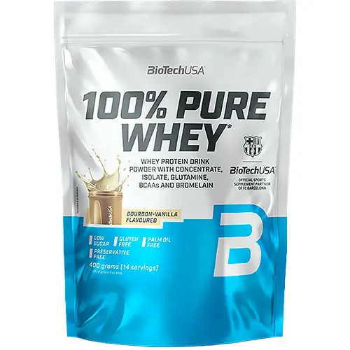 BioTechUSA 100% Pure Whey Protein Pulver (454 gr) | Vanilj