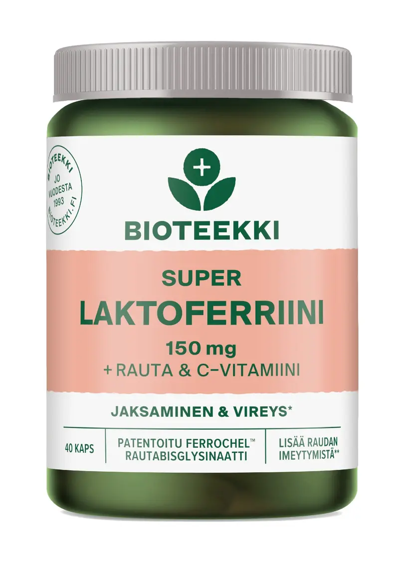 Bioteekki Super Laktoferrin+ järn & C kosttillskott 40 kaps.