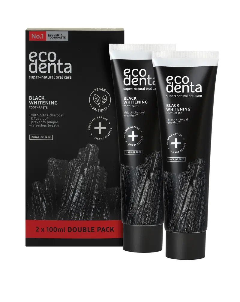 Black Whitening Tandkräm, 2 × 100 ml