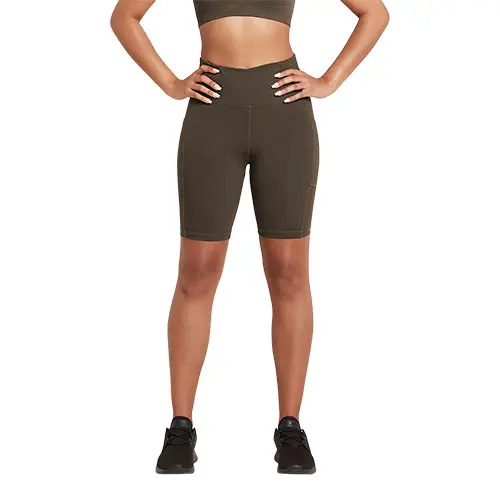 Boody Motivate 8" High-waist Shorts Mörk Oliv | Stl. M