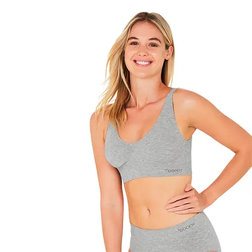 Boody Padded Shaper Crop Bra Ljusgrå | Stl. M