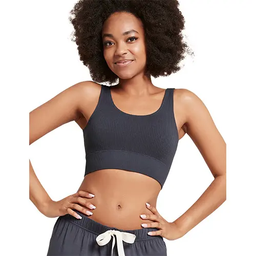 Boody Ribbed Seamless Bra Storm | Stl. XS