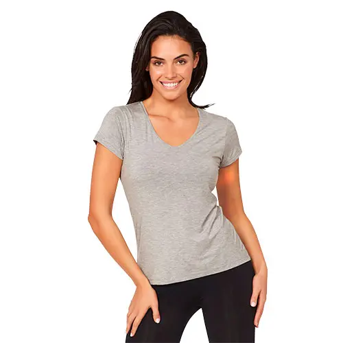 Boody Women´s V-neck T-shirt Ljusgrå | Stl. M