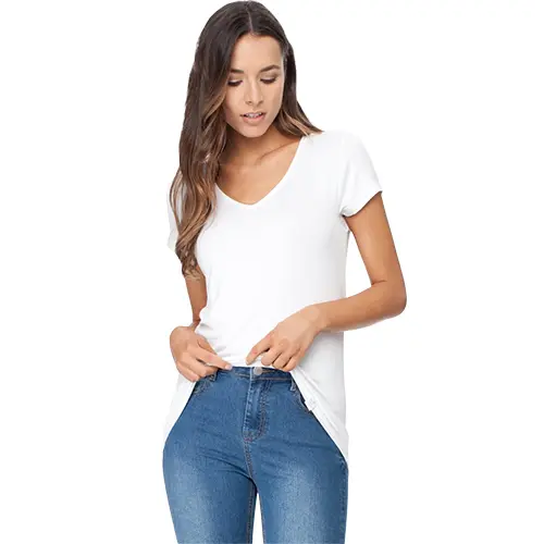 Boody Women´s V-neck T-shirt Vit | Stl. M