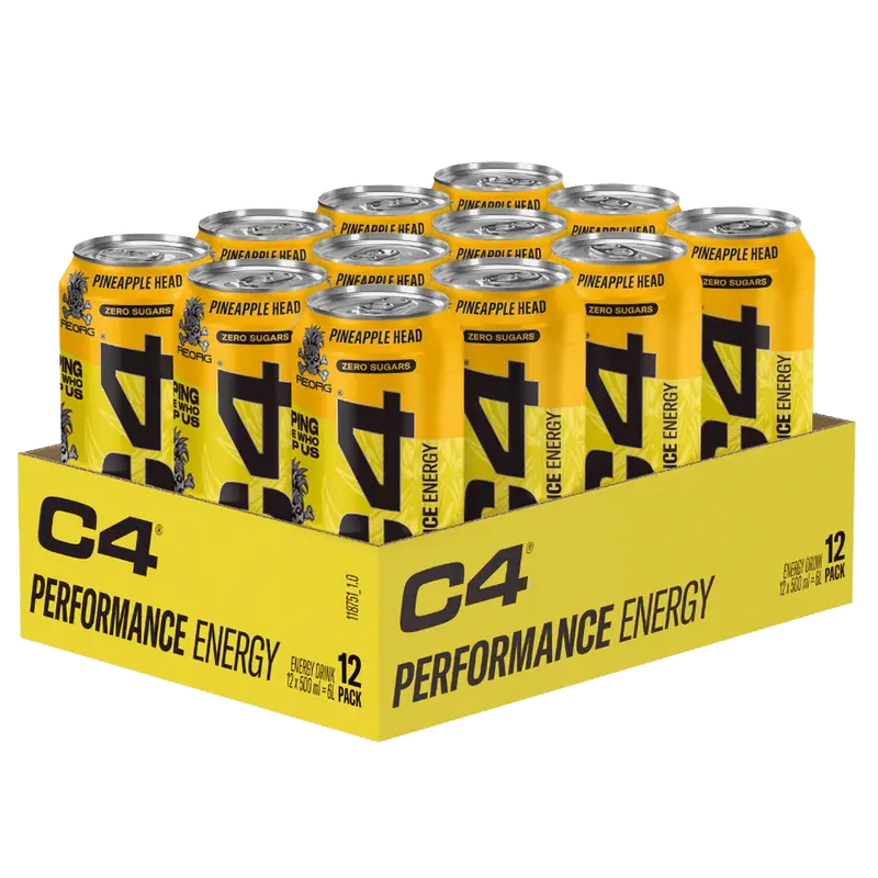 C4 Energy Carbonated Pineapple Head - 12x500ml.