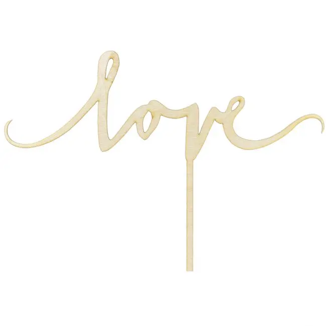 Cake topper Love Trä