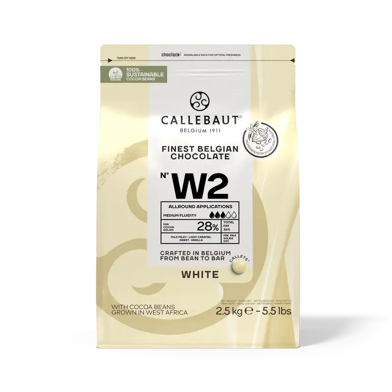 Callebaut W2 Vit Choklad 28% 2,5kg